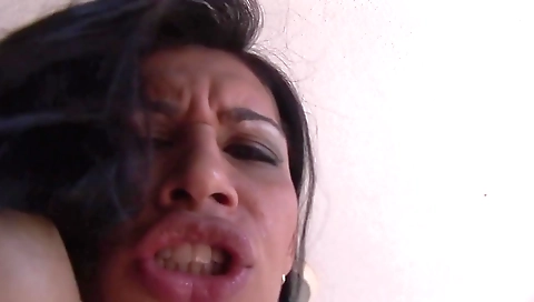 Big-titted shemale with sexy tits fucks a tall guy