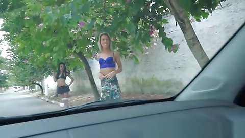 Busty shemale with natural boobs gets fucked by her man