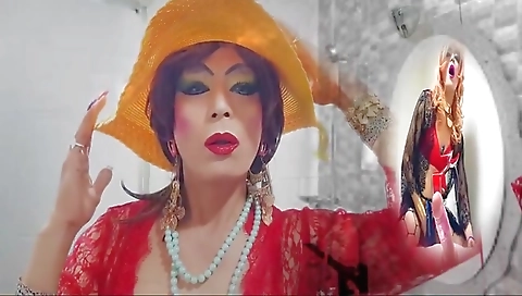 sissy girl niclo sexy makeup after masturbation solo