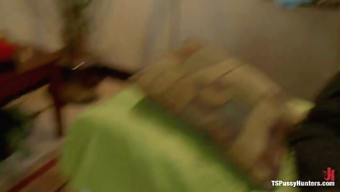 Busty tranny 18+ giving blowjob and then getting fucked