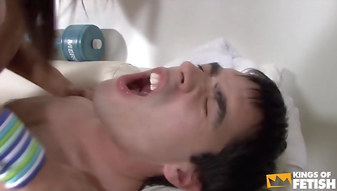 Sexy shemale bangs her gym instructor before getting fucked
