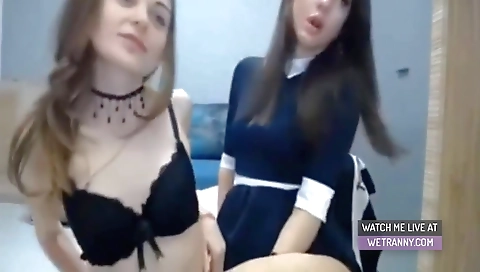 Shemale teen with a nice body and sexy tits fucks her boyfriend