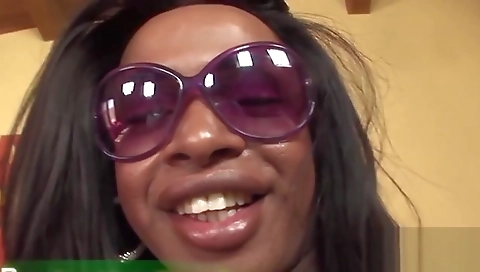 Ebony shemale fucked by white guy for the first time