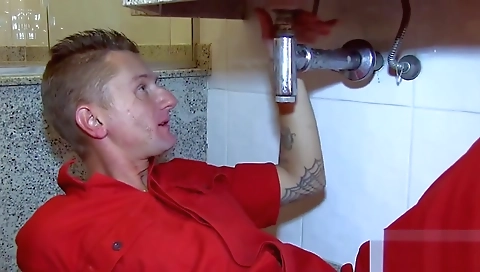 Horny Tgirl CaCau DiPaula Flips Flops with the Plumber
