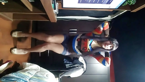 Shemale with small tits gets nailed with her pussy